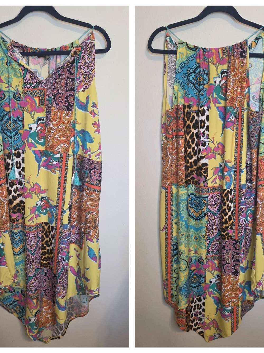 Melissa Paige Colorful Patchwork Tank Dress